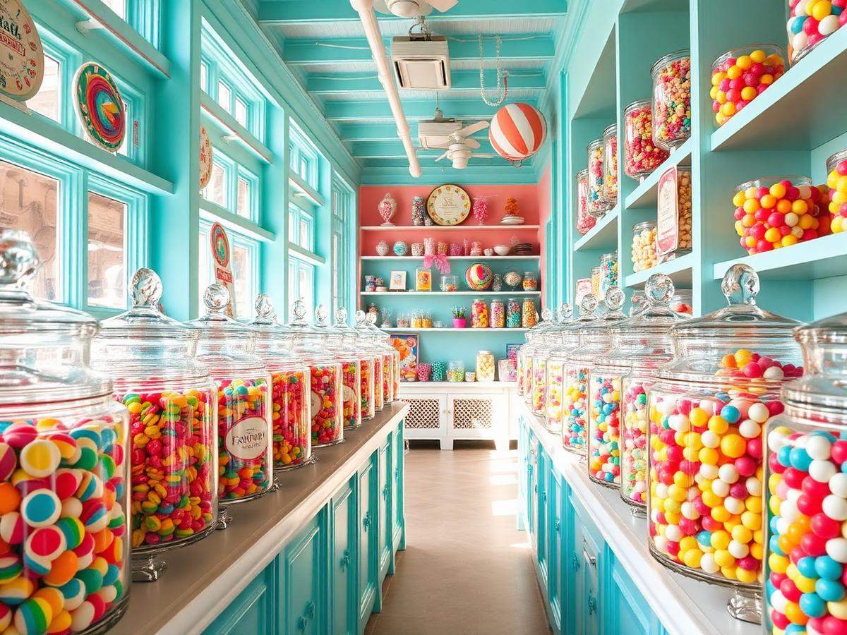 Colorful candy jars