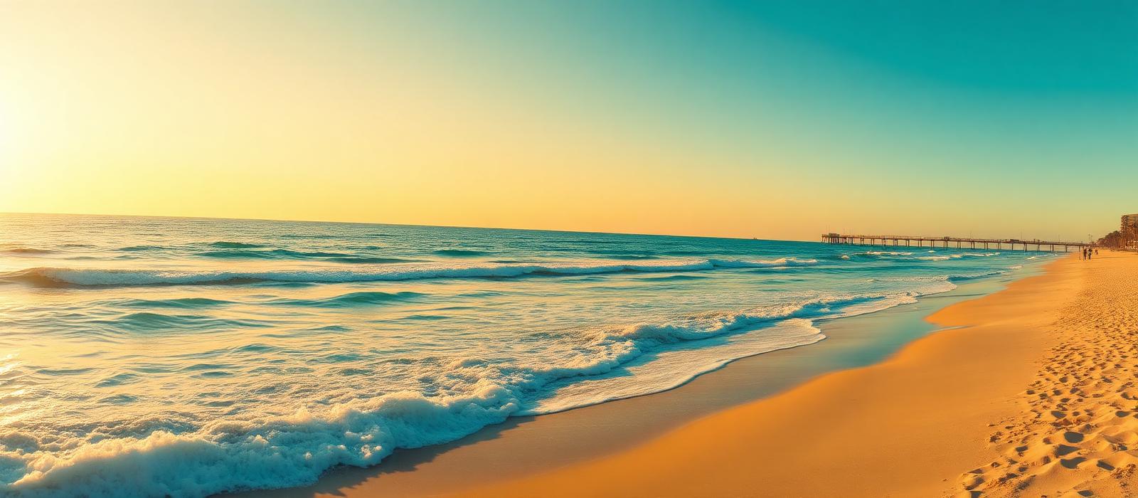 Myrtle Beach coastline at golden hour